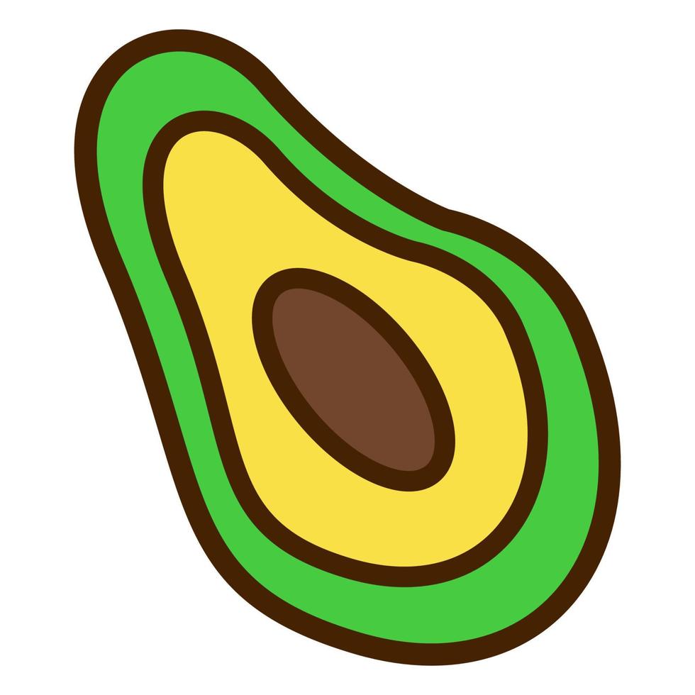 avocado in doodle style. Vector illustration of a vegetable