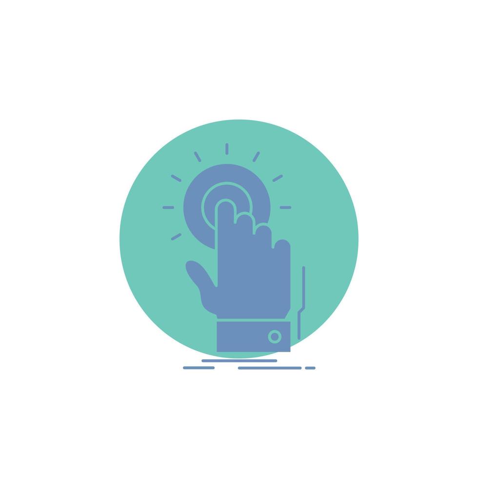 touch. click. hand. on. start Glyph Icon. vector