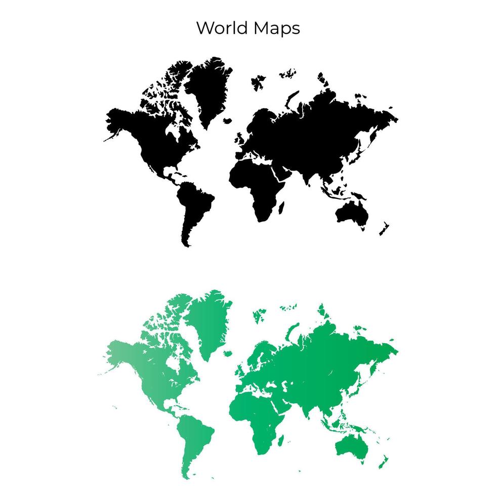 plantilla de vector de color de mapa mundial. mapa de silueta del mundo. pasos vectoriales 10.