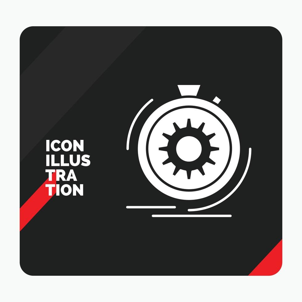 Red and Black Creative presentation Background for Action. fast. performance. process. speed Glyph Icon vector