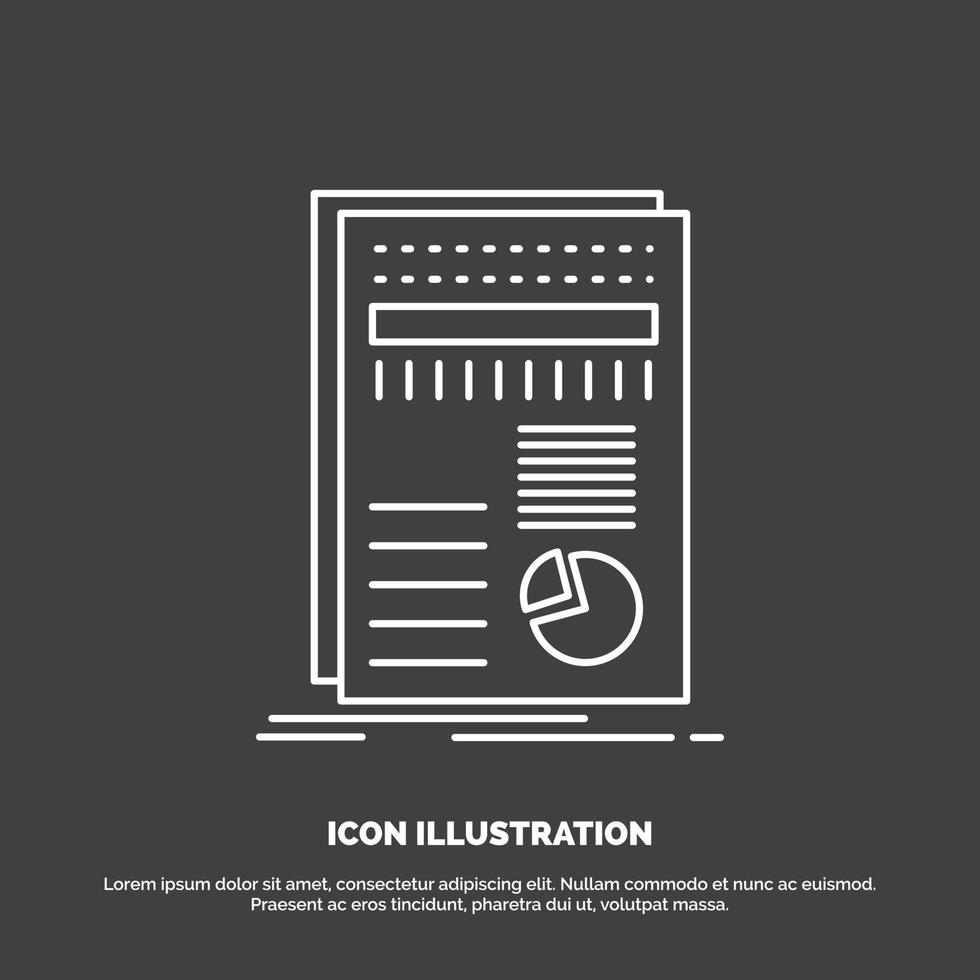 business. data. finance. report. statistics Icon. Line vector symbol for UI and UX. website or mobile application