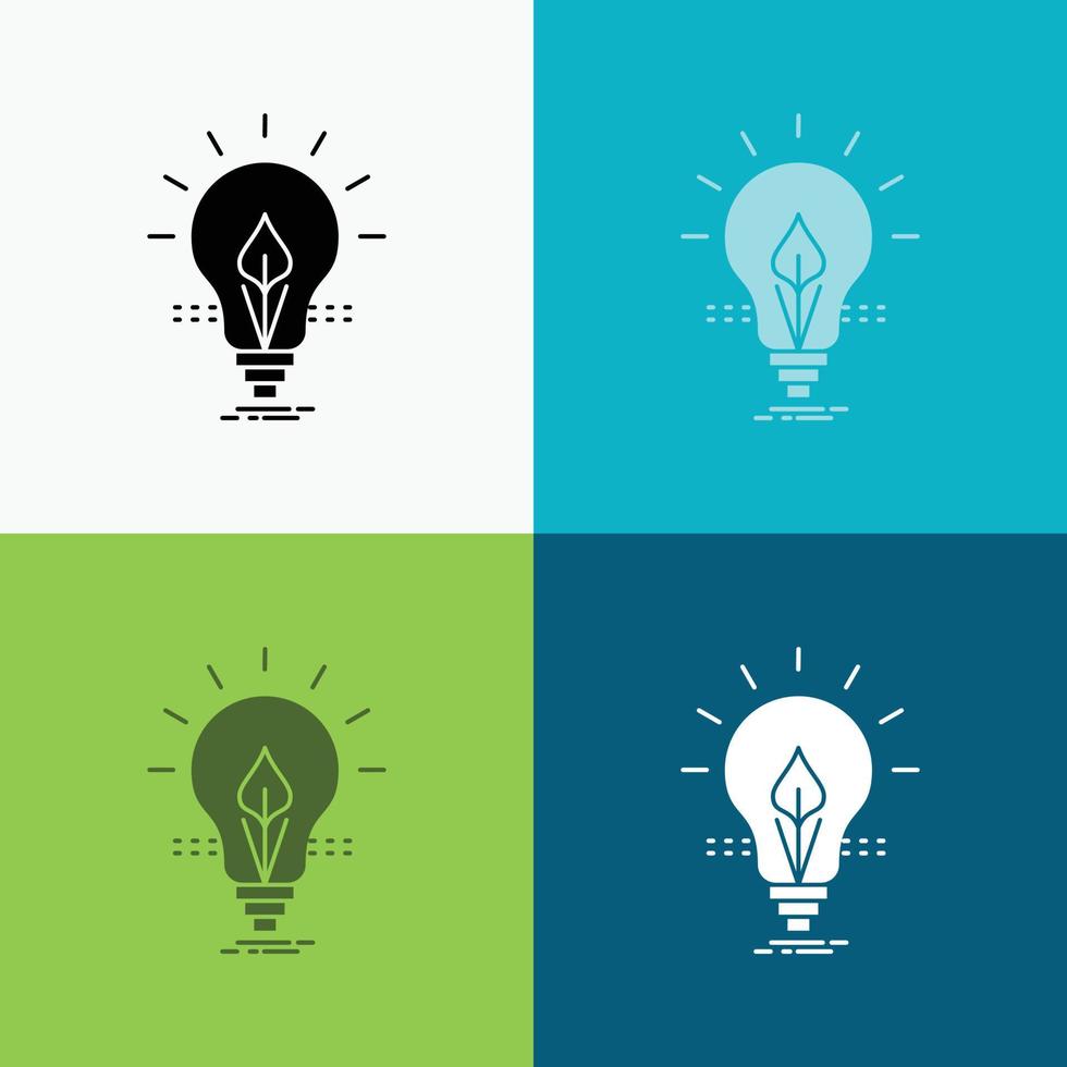 bulb. idea. electricity. energy. light Icon Over Various Background. glyph style design. designed for web and app. Eps 10 vector illustration