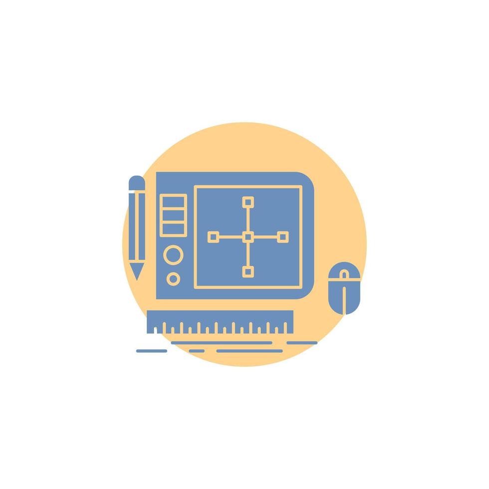 design. Graphic. Tool. Software. web Designing Glyph Icon. vector