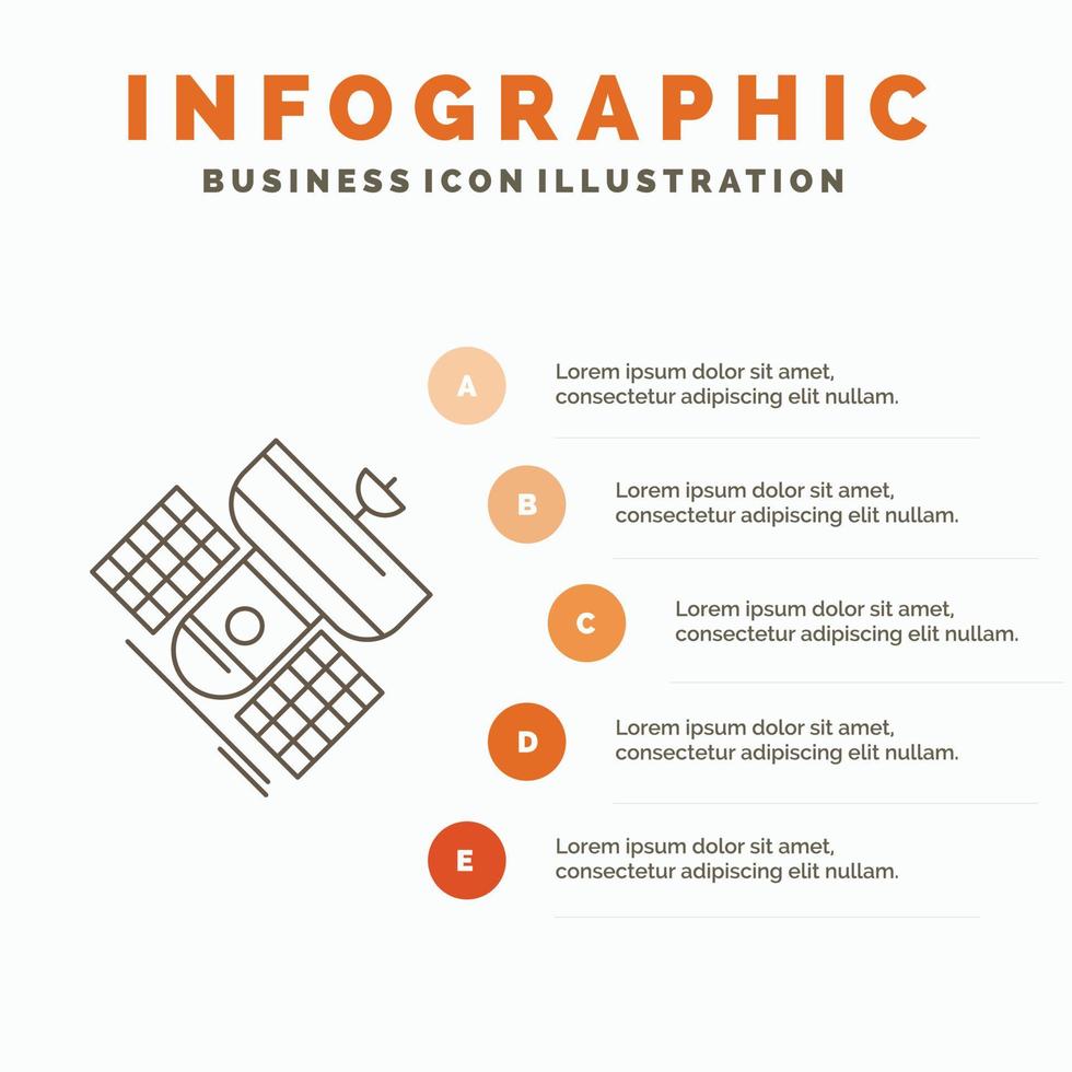 Broadcast. broadcasting. communication. satellite. telecommunication Infographics Template for Website and Presentation. Line Gray icon with Orange infographic style vector illustration