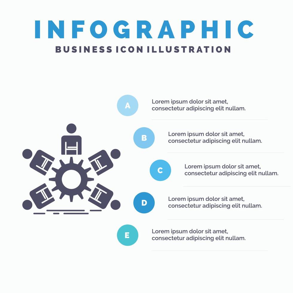 team. group. leadership. business. teamwork Infographics Template for Website and Presentation. GLyph Gray icon with Blue infographic style vector illustration.