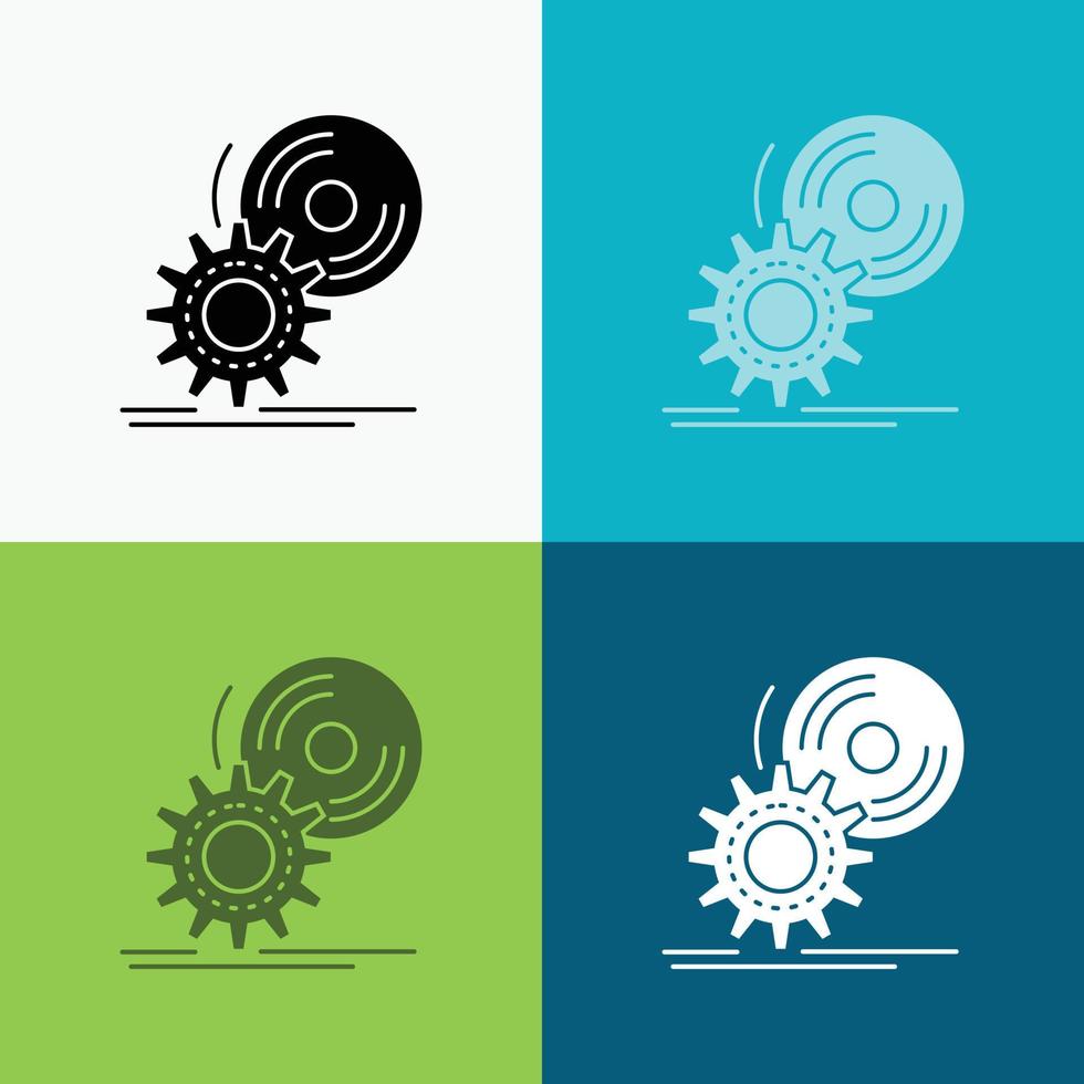 cd. disc. install. software. dvd Icon Over Various Background. glyph style design. designed for web and app. Eps 10 vector illustration