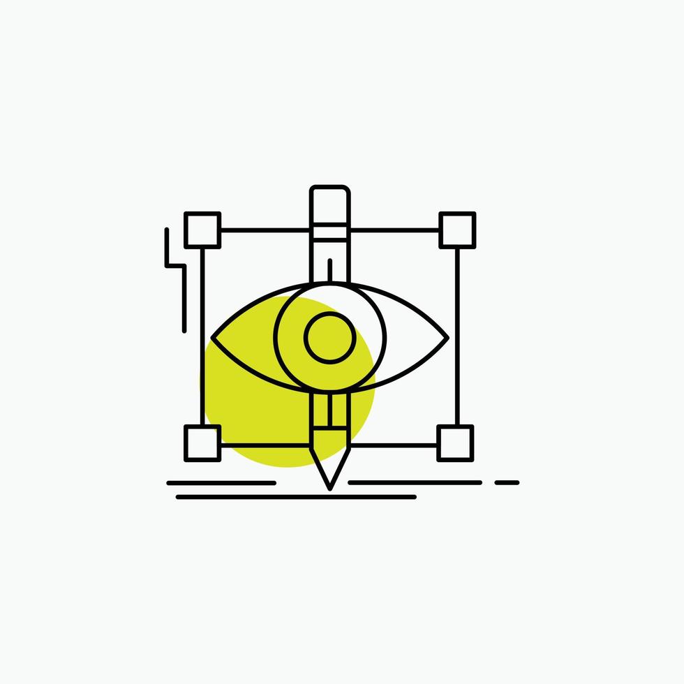 design. draft. sketch. sketching. visual Line Icon vector