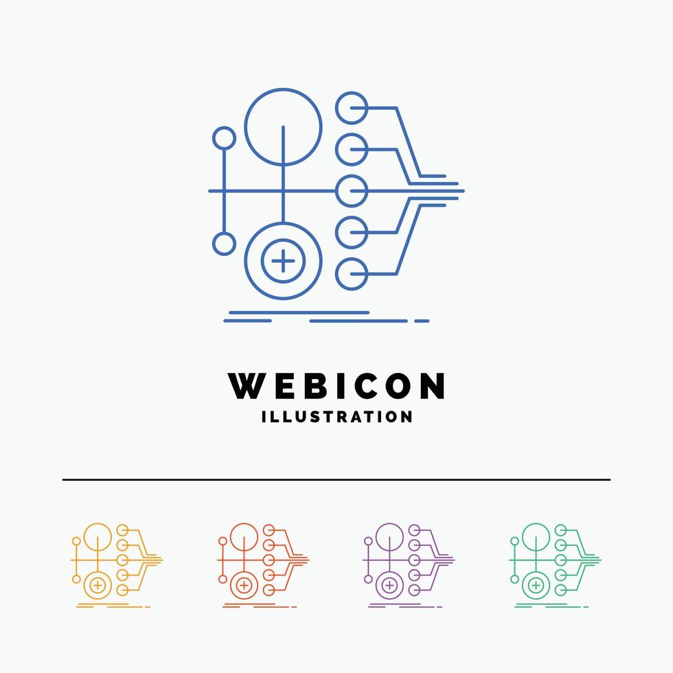 monetization. finance. money. transfer. value 5 Color Line Web Icon Template isolated on white. Vector illustration