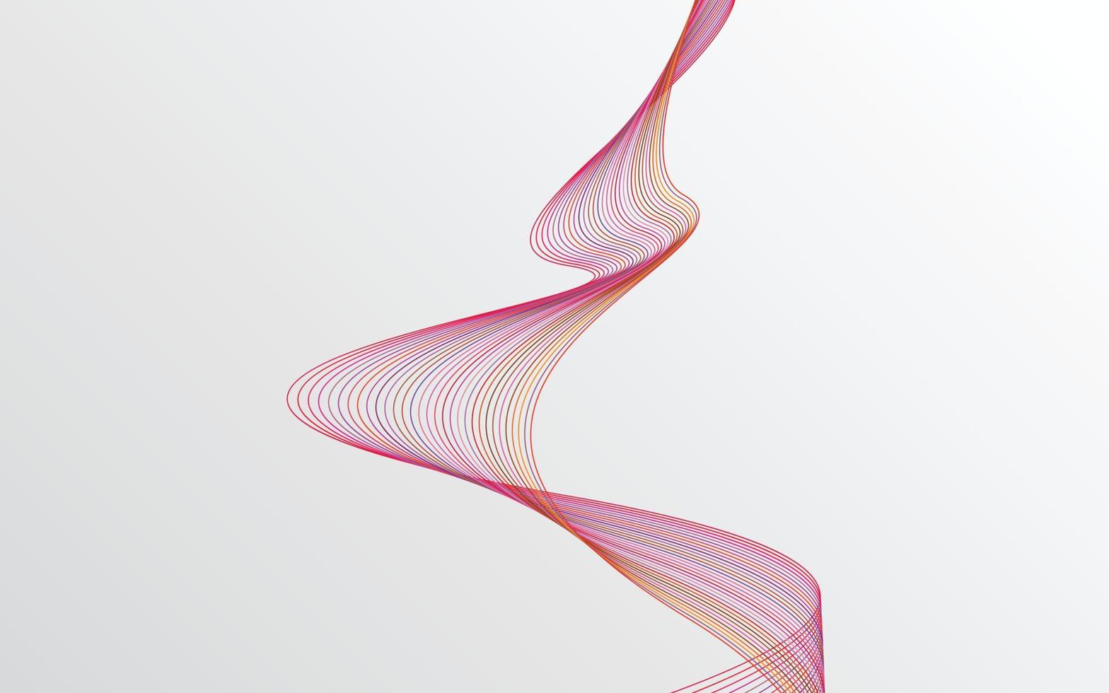 Colorful shiny wave with lines. Curved wavy line. smooth stripe. Design element vector