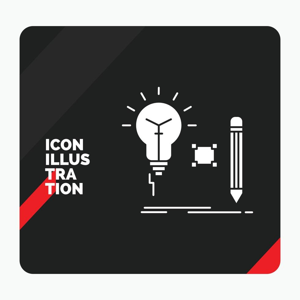 Red and Black Creative presentation Background for Idea. insight. key. lamp. lightbulb Glyph Icon vector