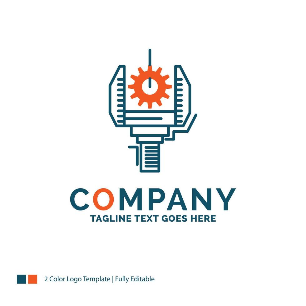 Automation. industry. machine. production. robotics Logo Design 