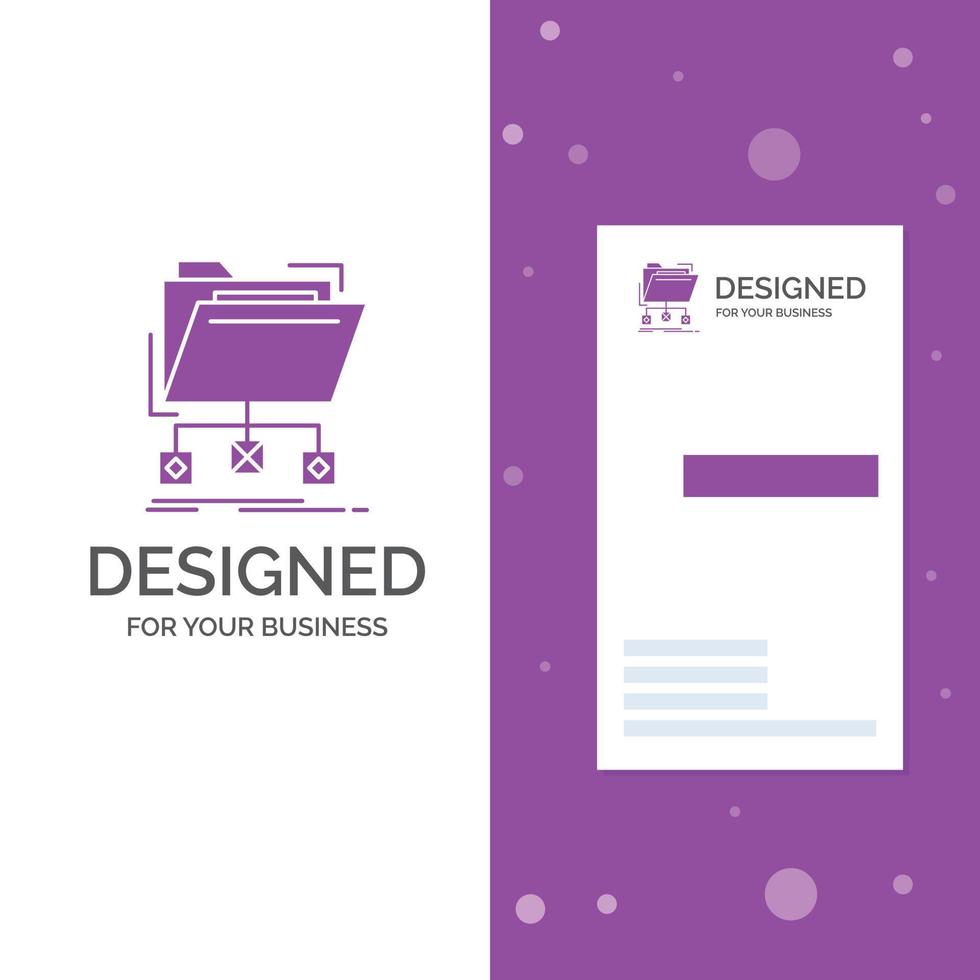 Business Logo for backup. data. files. folder. network. Vertical Purple Business .Visiting Card template. Creative background vector illustration