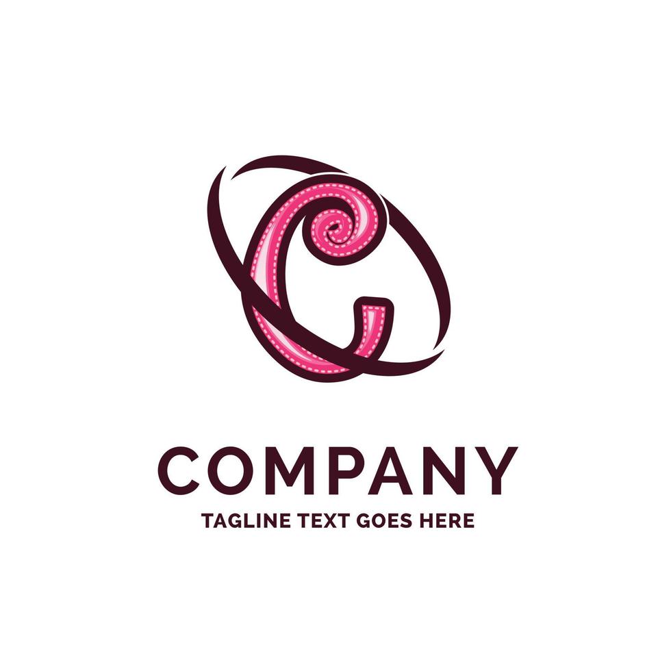 C Company Name Design Pink Beautity Logo Design. Logo Template. Brand Name template Place for Tagline. Creative Logo Design vector