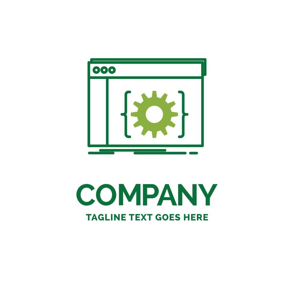 Api. app. coding. developer. software Flat Business Logo template. Creative Green Brand Name Design. vector