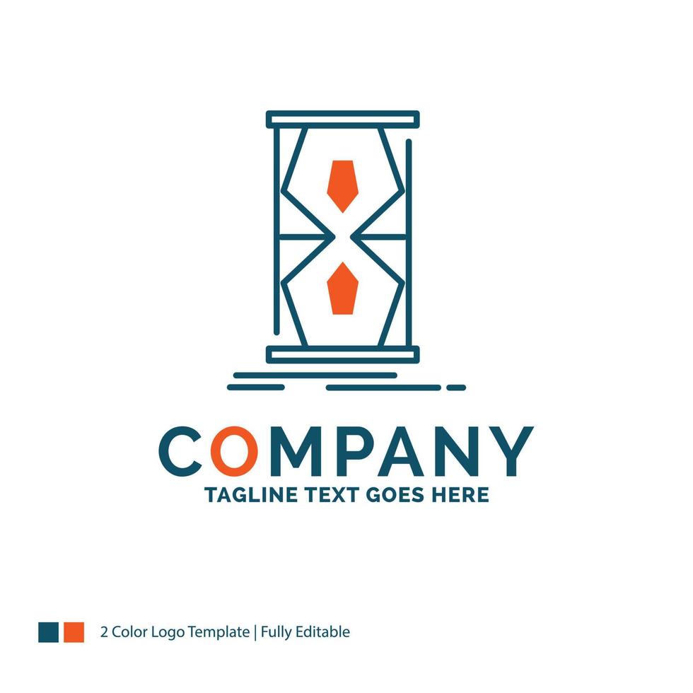 Access. clock. early. sand clock. time Logo Design. Blue and Orange Brand Name Design. Place for Tagline. Business Logo template. vector