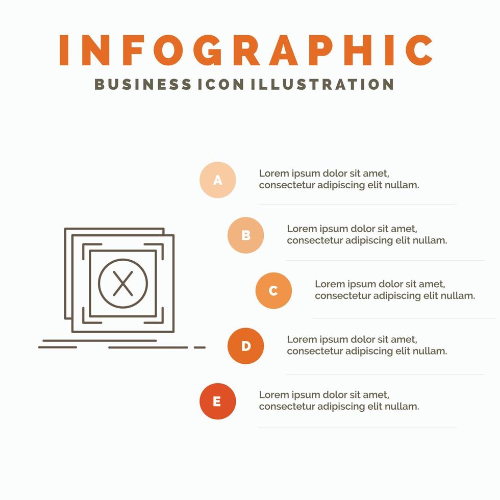 error. solicitud. mensaje. problema. plantilla de infografía de servidor para sitio web y presentación. icono de línea gris con ilustración de vector de estilo infográfico naranja