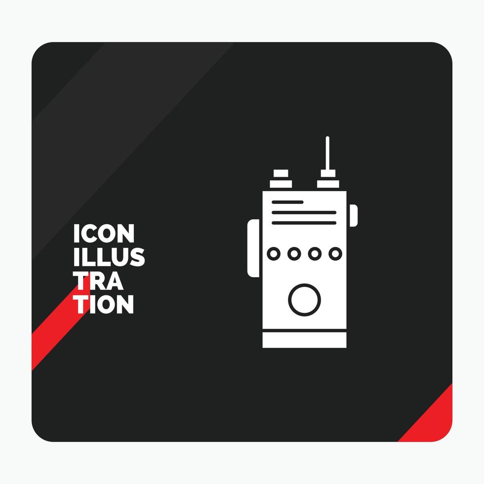 Red and Black Creative presentation Background for walkie. talkie. communication. radio. camping Glyph Icon vector