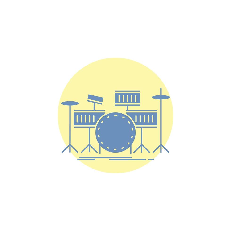 drum. drums. instrument. kit. musical Glyph Icon. vector