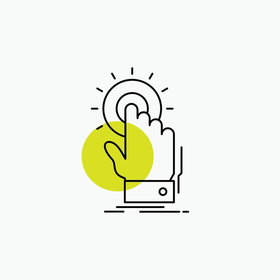 touch. click. hand. on. start Line Icon vector