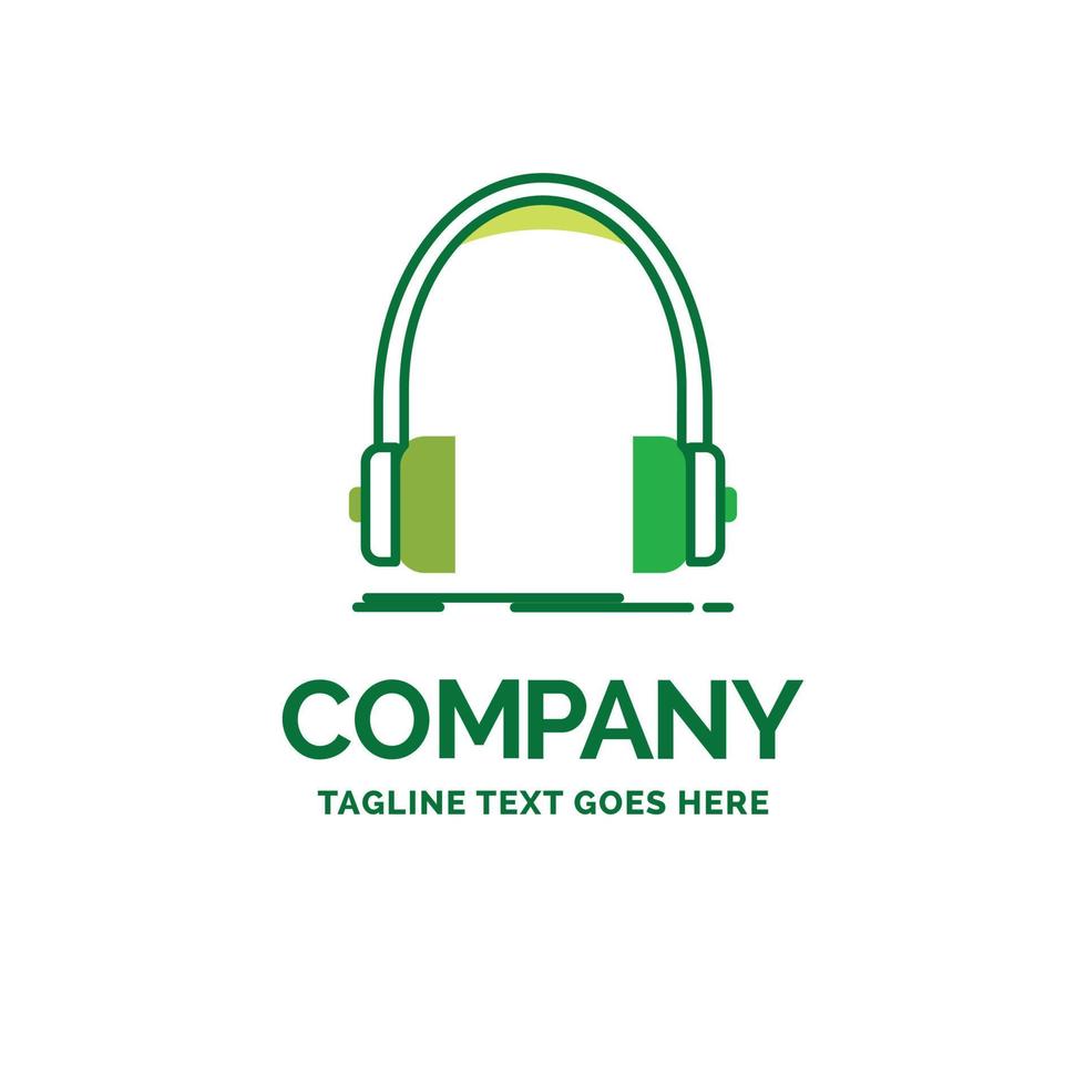 Audio. headphone. headphones. monitor. studio Flat Business Logo template. Creative Green Brand Name Design. vector