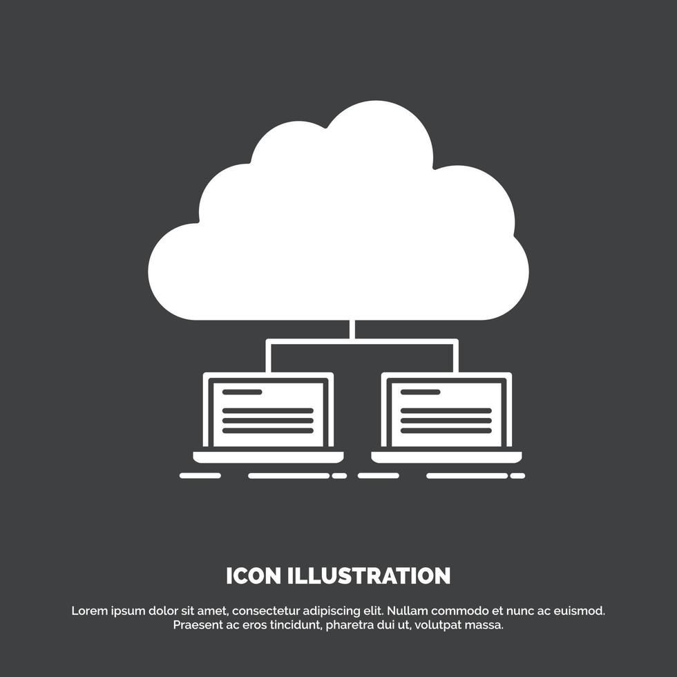 cloud. network. server. internet. data Icon. glyph vector symbol for UI and UX. website or mobile application