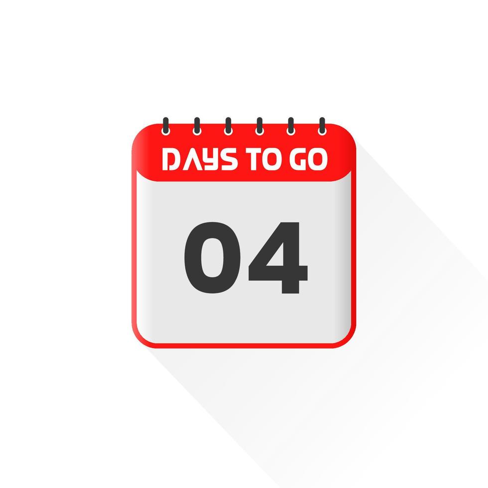 Countdown icon 4 Days Left for sales promotion. Promotional sales banner 4 days left to go vector