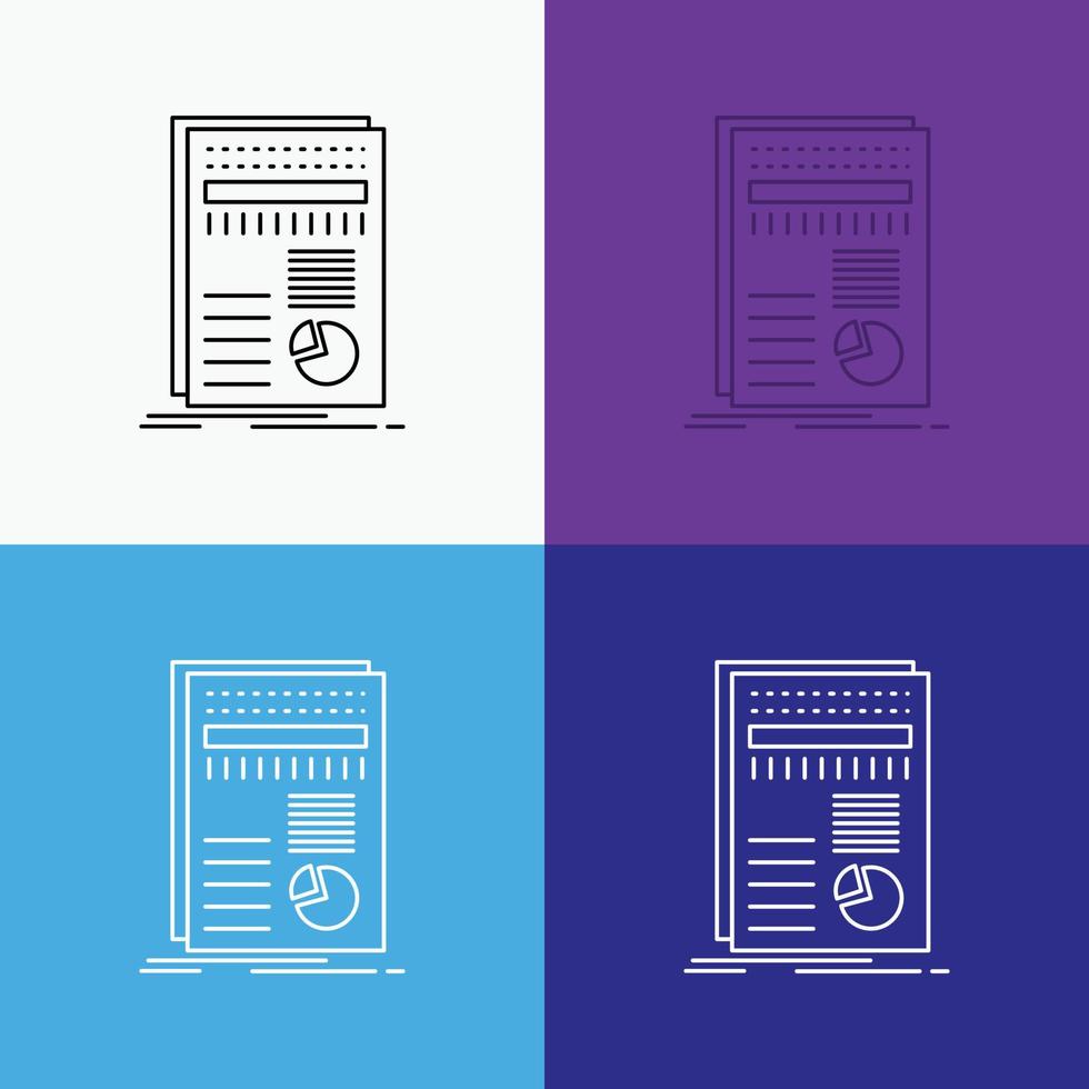 business. data. finance. report. statistics Icon Over Various Background. Line style design. designed for web and app. Eps 10 vector illustration
