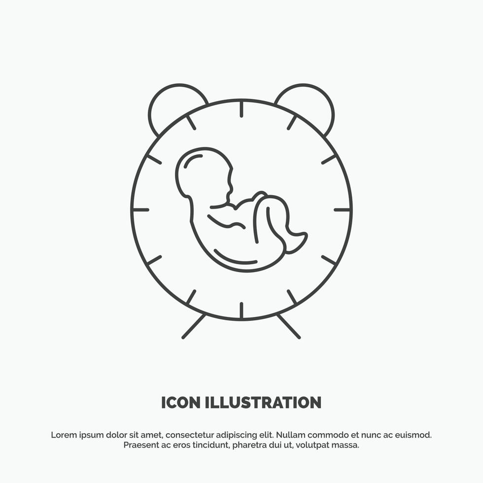 delivery. time. baby. birth. child Icon. Line vector gray symbol for UI and UX. website or mobile application