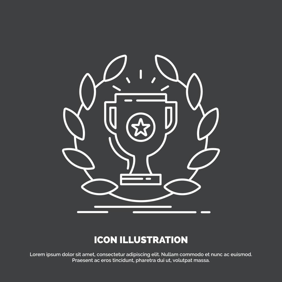 award. cup. prize. reward. victory Icon. Line vector symbol for UI and UX. website or mobile application