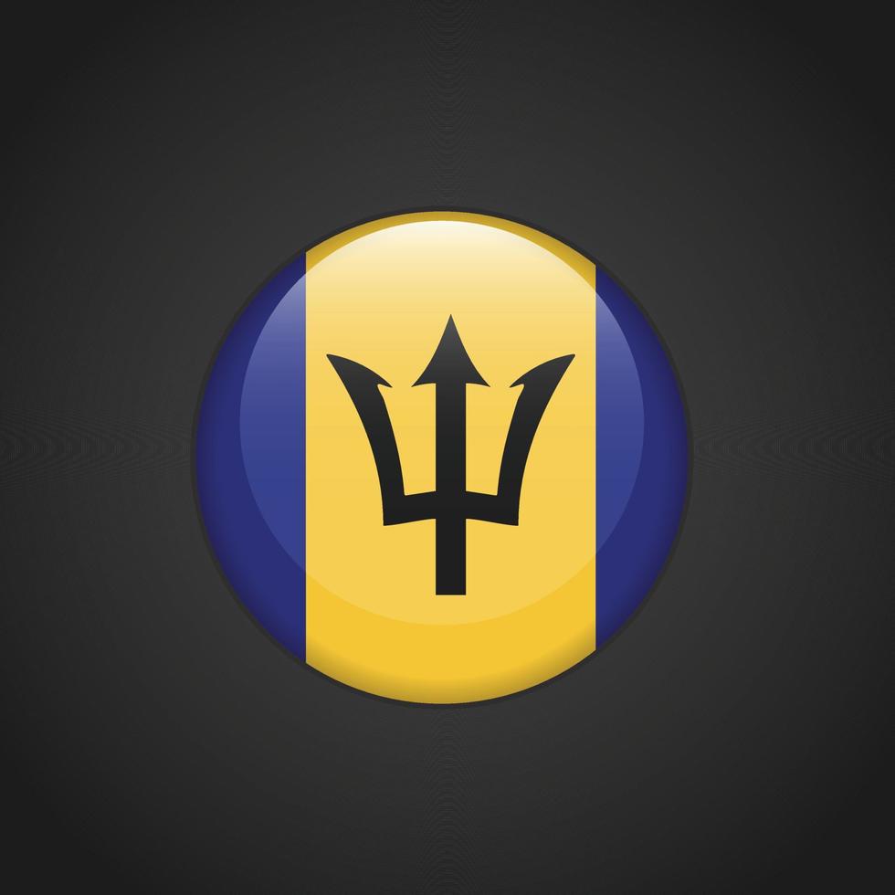 Barbados Flag Circle Button vector