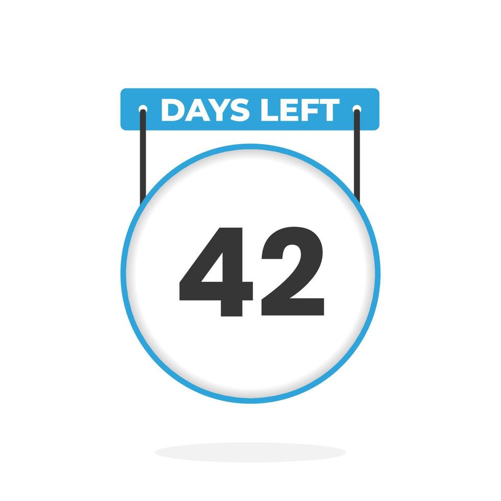 42 Days Left Countdown for sales promotion. 42 days left to go Promotional sales banner vector