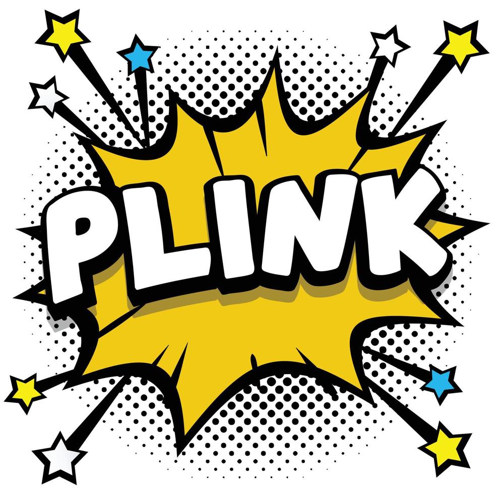 plink Pop art comic speech bubbles book sound effects vector