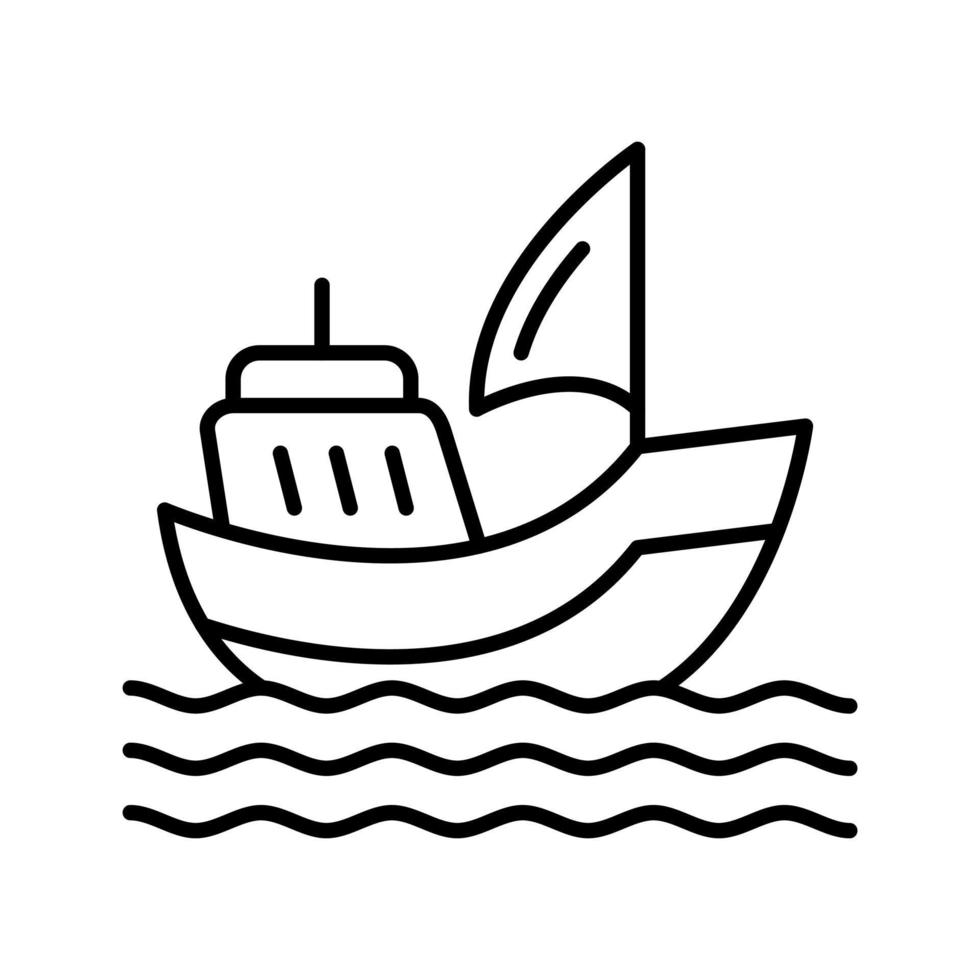 icono de vector de barco