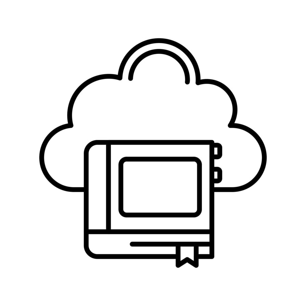 icono de vector de biblioteca de nube