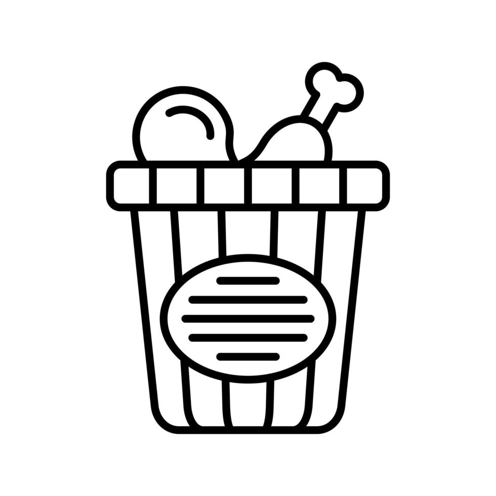 Chicken Bucket Vector Icon