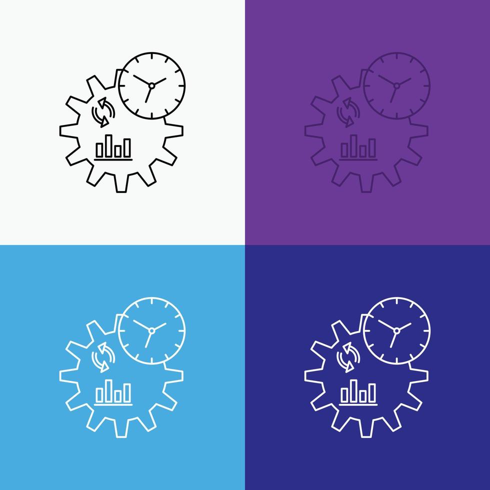 Business. engineering. management. process Icon Over Various Background. Line style design. designed for web and app. Eps 10 vector illustration