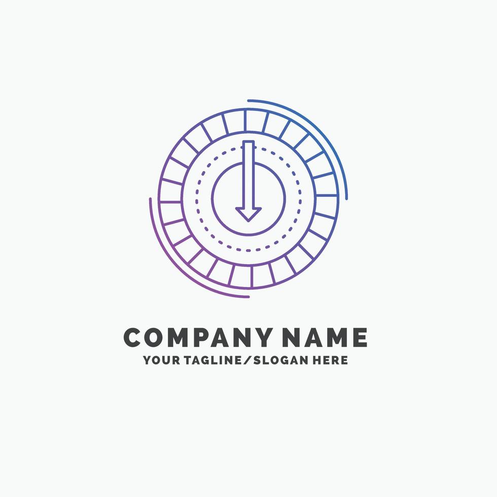 Consumption. cost. expense. lower. reduce Purple Business Logo Template. Place for Tagline vector