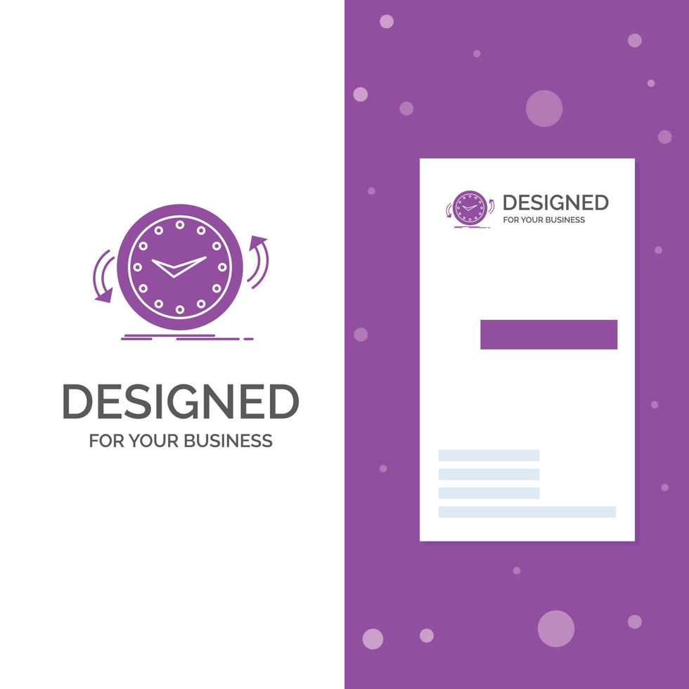 Business Logo for Backup. clock. clockwise. counter. time. Vertical Purple Business .Visiting Card template. Creative background vector illustration