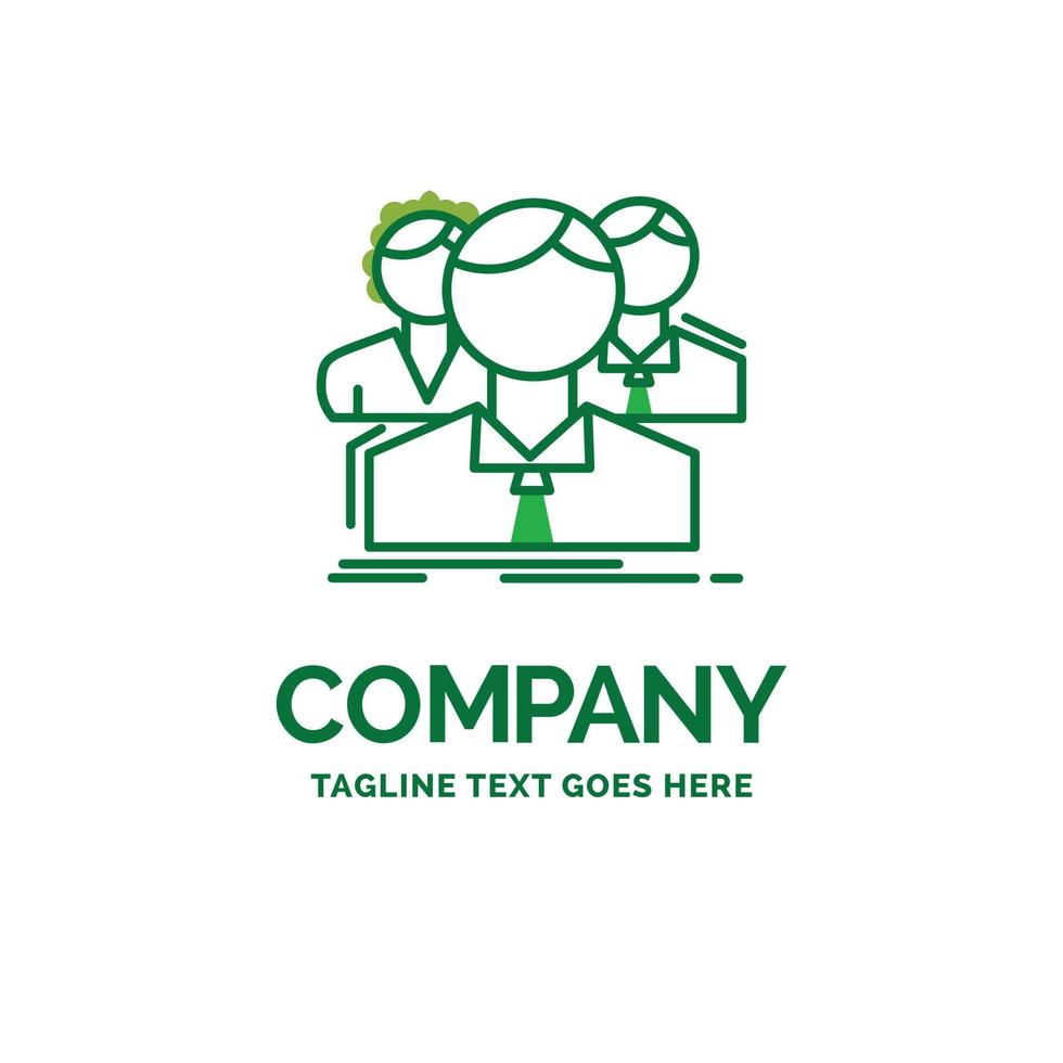group. multiplayer. people. team. online Flat Business Logo template. Creative Green Brand Name Design. vector