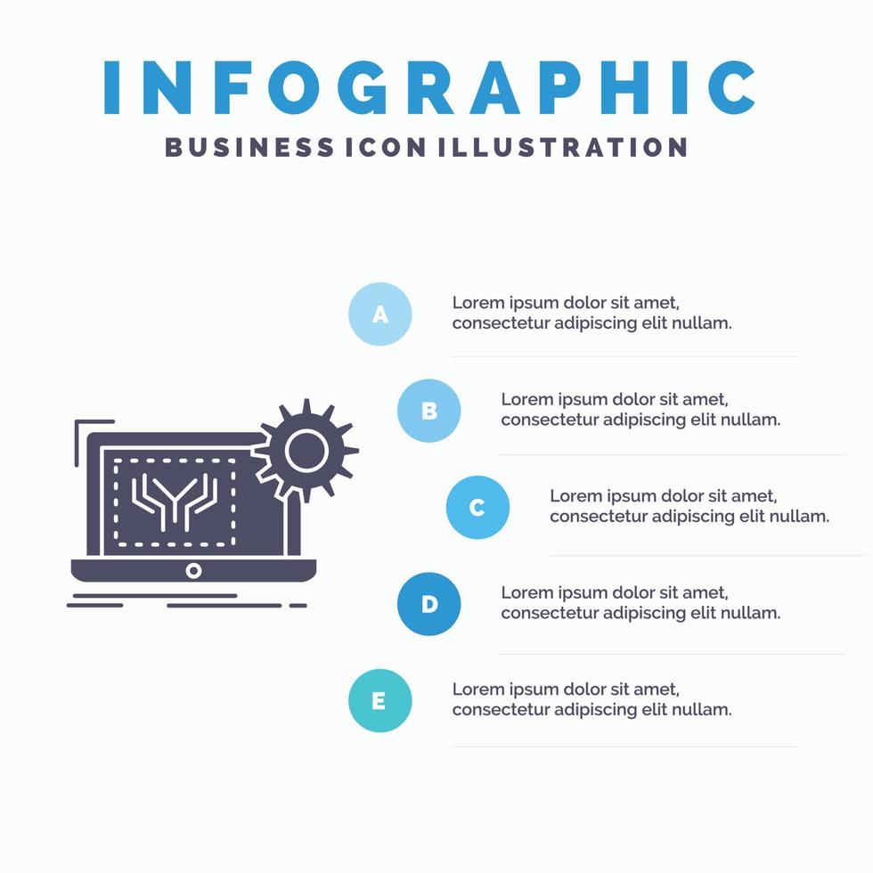 Blueprint. circuit. electronics. engineering. hardware Infographics Template for Website and Presentation. GLyph Gray icon with Blue infographic style vector illustration.