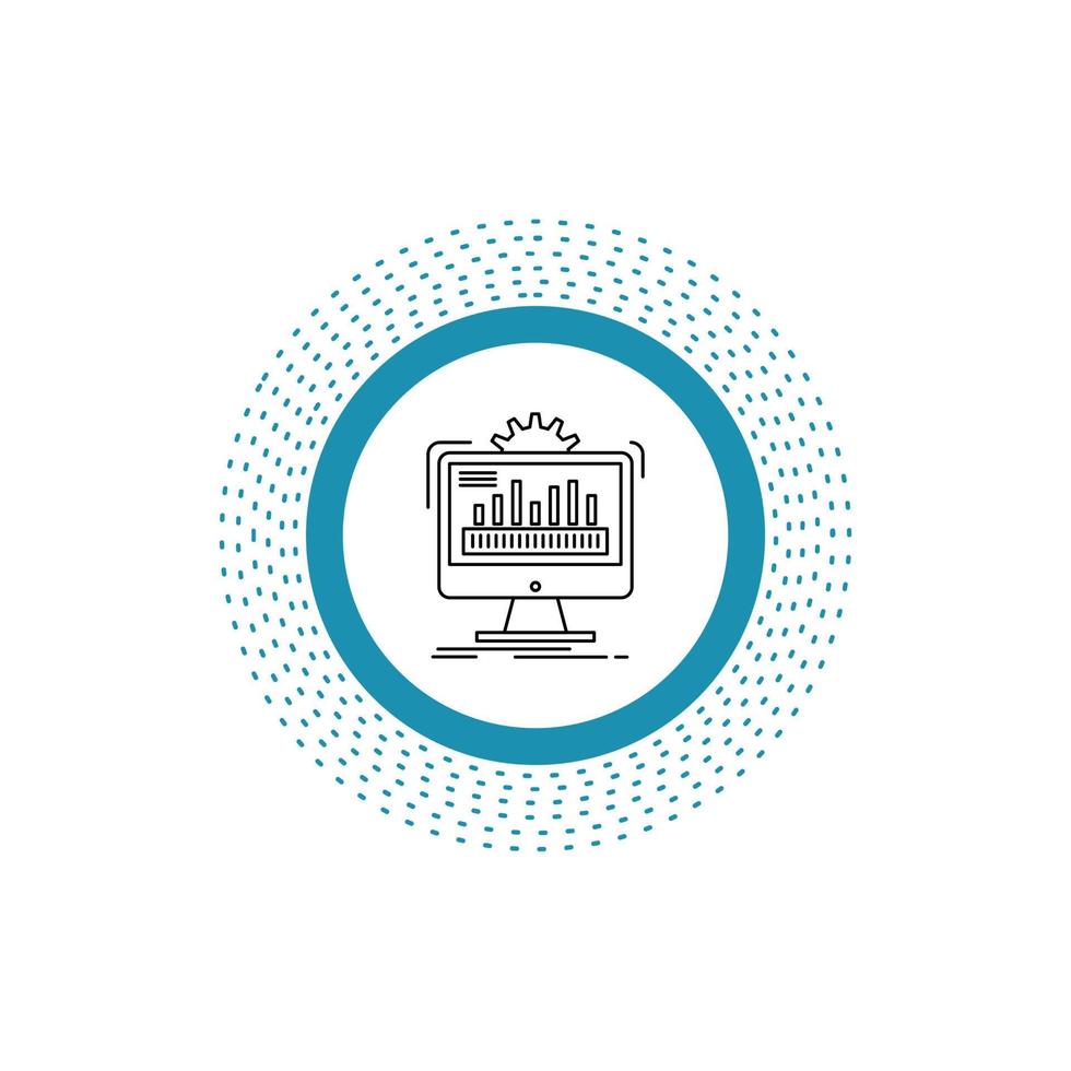 dashboard. admin. monitor. monitoring. processing Line Icon. Vector isolated illustration