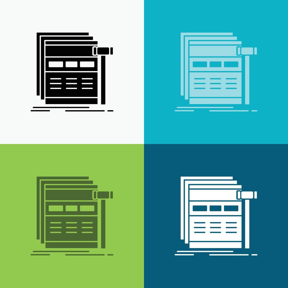 Internet. page. web. webpage. wireframe Icon Over Various Background. glyph style design. designed for web and app. Eps 10 vector illustration