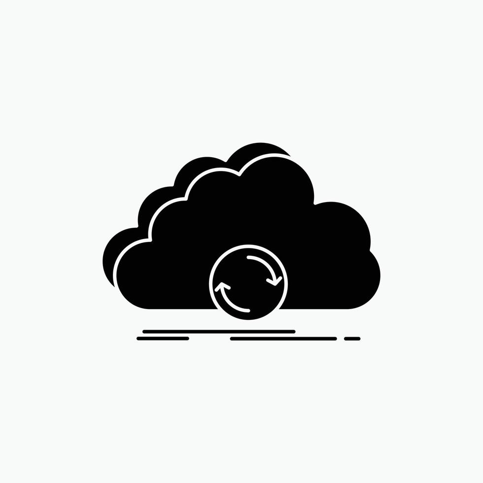 cloud. syncing. sync. data. synchronization Glyph Icon. Vector isolated illustration