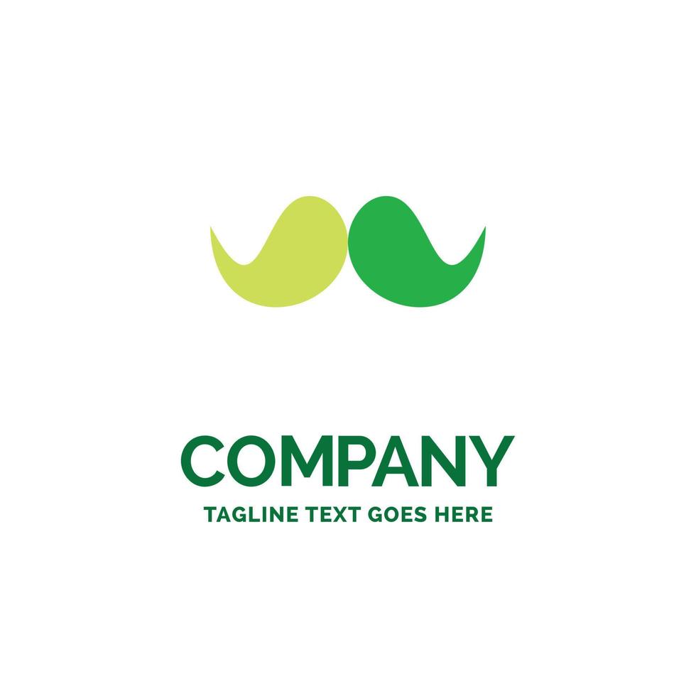 bigote. inconformista. movimiento masculino. plantilla de logotipo de empresa plana de hombres. diseño creativo de marca verde. vector