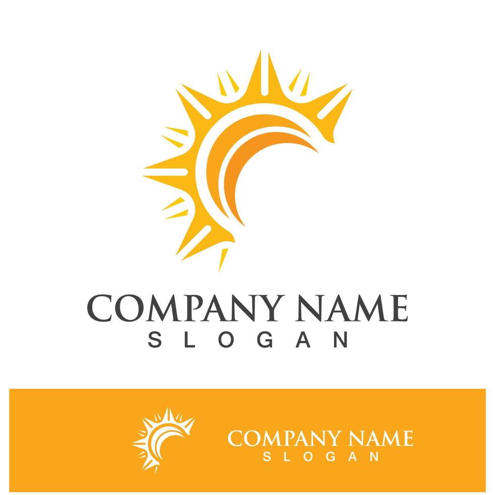 Creative sun concept logo illustration vector