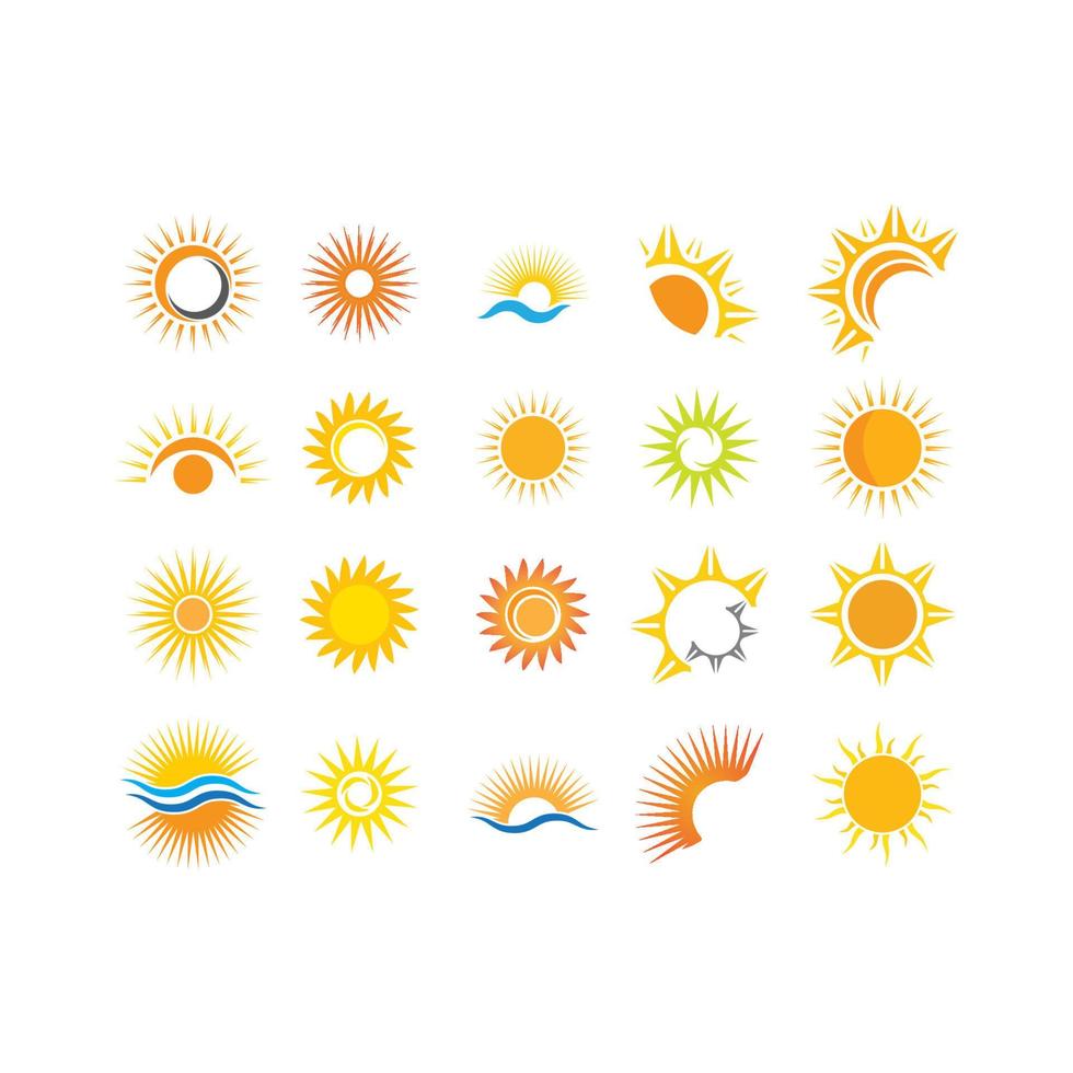 ilustración de logotipo de concepto de sol creativo vector