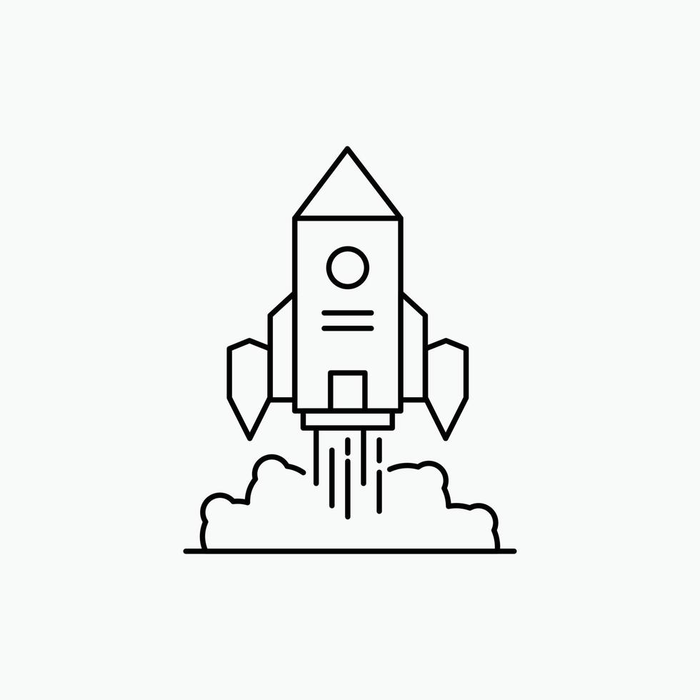 Rocket. spaceship. startup. launch. Game Line Icon. Vector isolated illustration