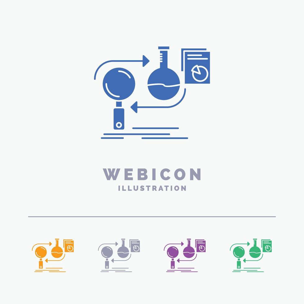 Analysis. business. develop. development. market 5 Color Glyph Web Icon Template isolated on white. Vector illustration