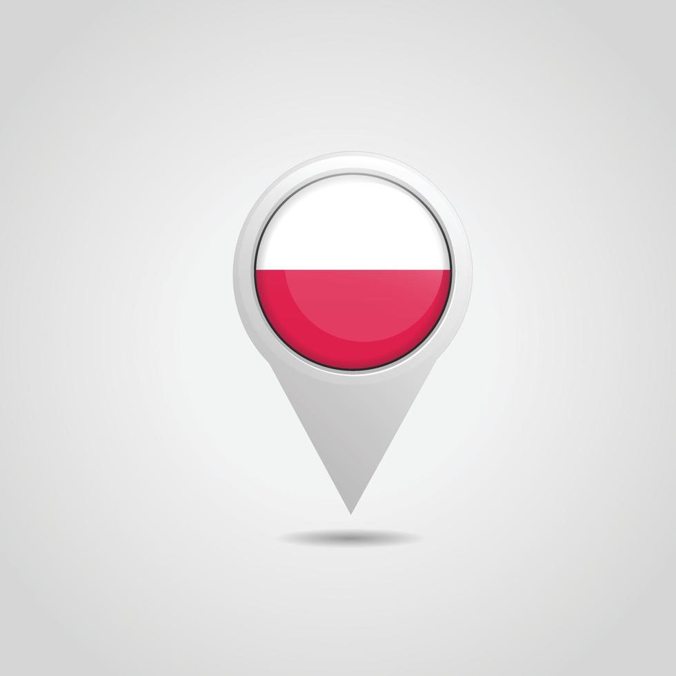pin de mapa de bandera de polonia vector