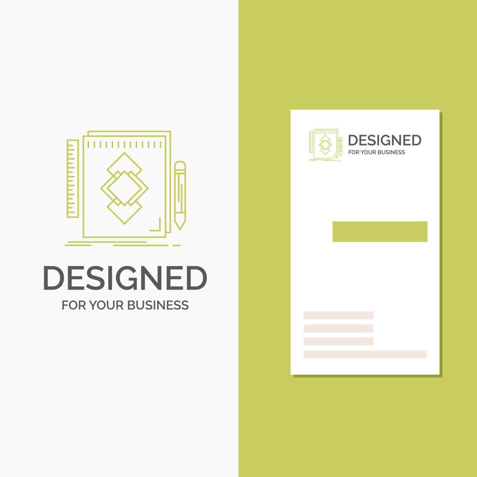 logotipo de empresa para el diseño. herramienta. identidad. dibujar. desarrollo. plantilla de tarjeta de visita de negocio verde vertical. ilustración de vector de fondo creativo